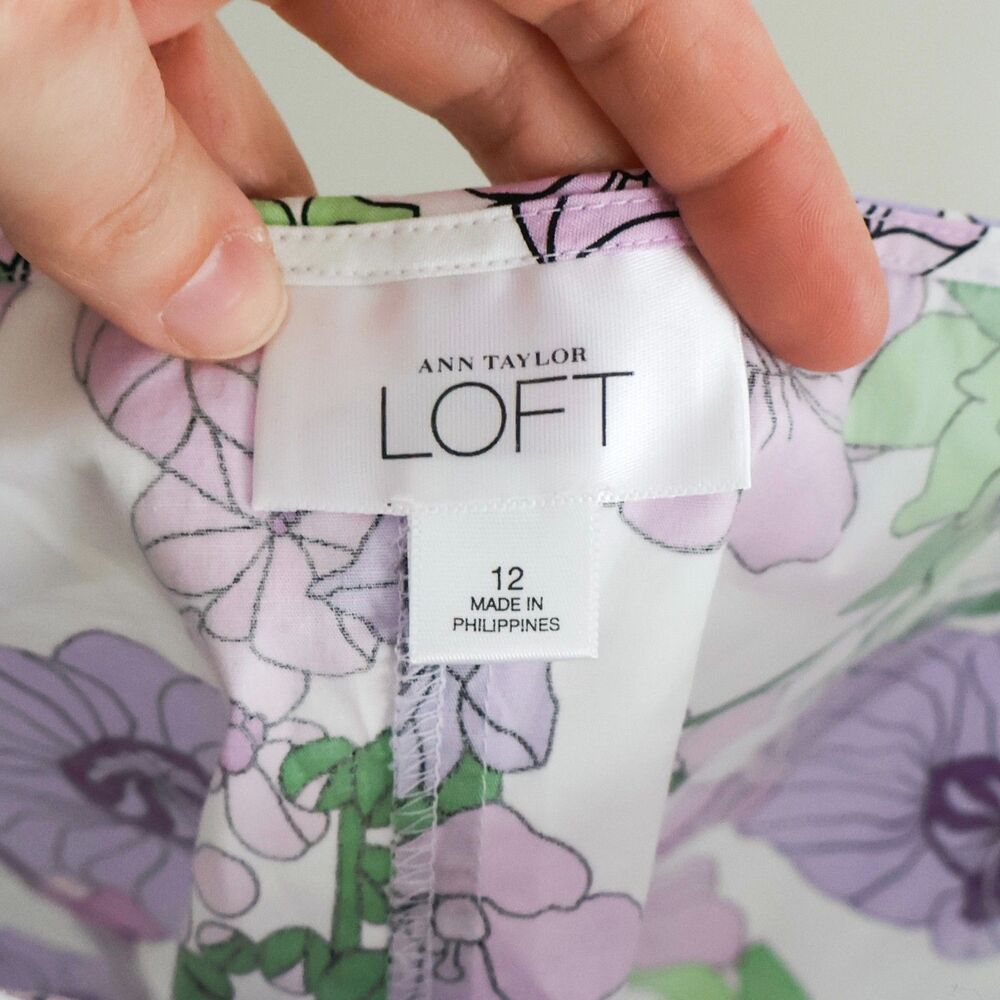 Y2K Ann Taylor Loft Floral Sweetheart tank 12 - Picture 5 of 6